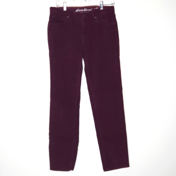 Eddie Bauer Maroon Corduroy Boyfriend Slim Jeans - Picture 1 of 6
